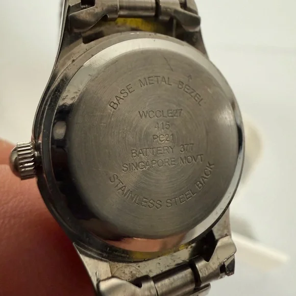 Silver Stretch Band Watch with Rose Pink Dial New Battery - Picture 5 of 7